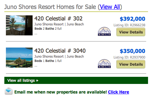 Juno Shores Resort Homes for Sale (View All) Juno Beach real estate listings