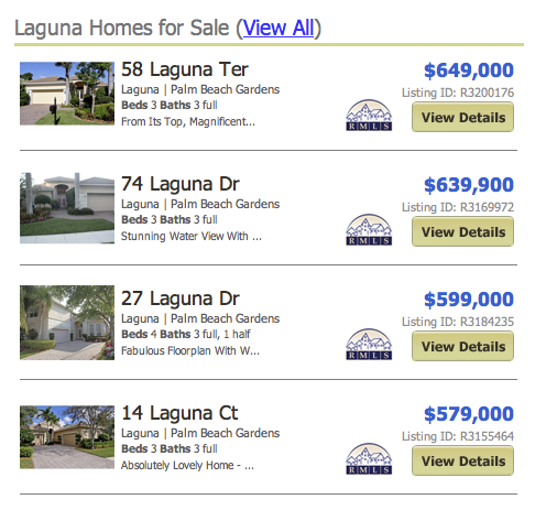 Laguna homes for sale in palm beach gardens