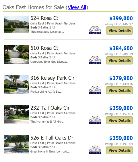 Oaks East Homes for Sale (View All) listings