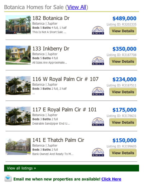 Botanica Homes for Sale (View All) listings