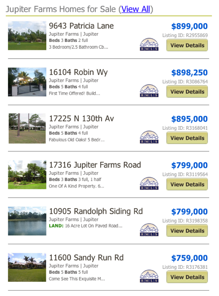 Jupiter Farms Homes for Sale MLS listings