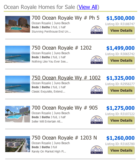 Ocean Royale Homes for Sale View Listings MLS