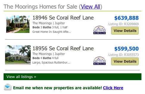 Tequesta real estate listings the Moorings FL
