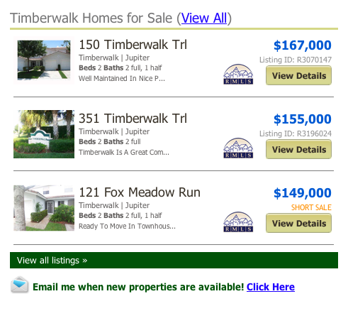 mls search Timberwalk Homes for Sale (View All)