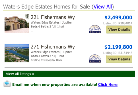 search mls Waters Edge Estates Homes for Sale (View All)