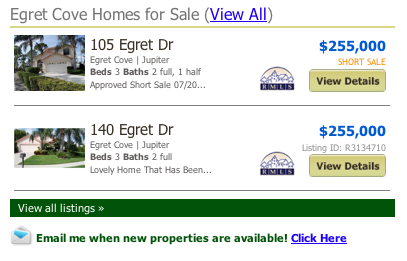 Egret Cove Homes for Sale MLS search