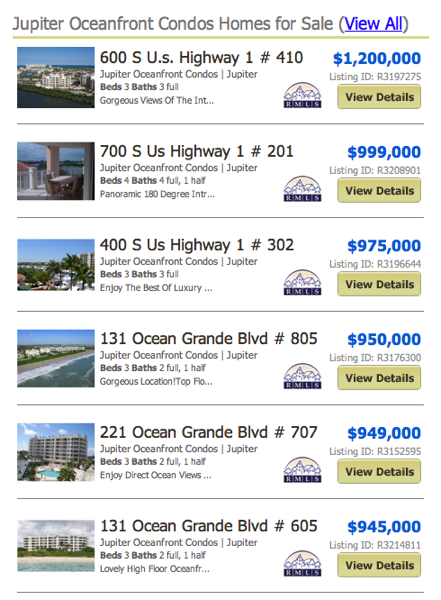 Jupiter Oceanfront Condos Homes for Sale