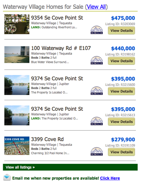 Waterway Village Homes for Sale