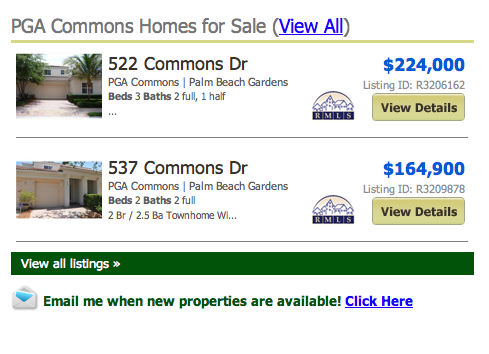 PGA Commons Homes for Sale