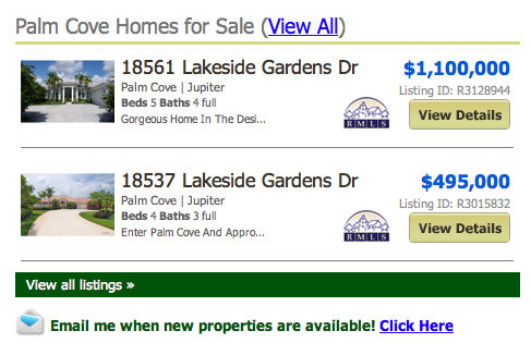 Palm Cove Jupiter Homes