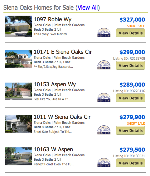 Siena Oaks Palm Beach Gardens Homes