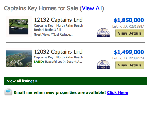 Captains Key North Palm Beach Homes