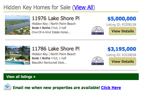 Hidden Key North Palm Beach Homes
