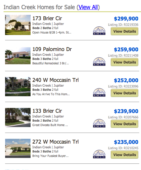 Indian Creek Homes for Sale Jupiter