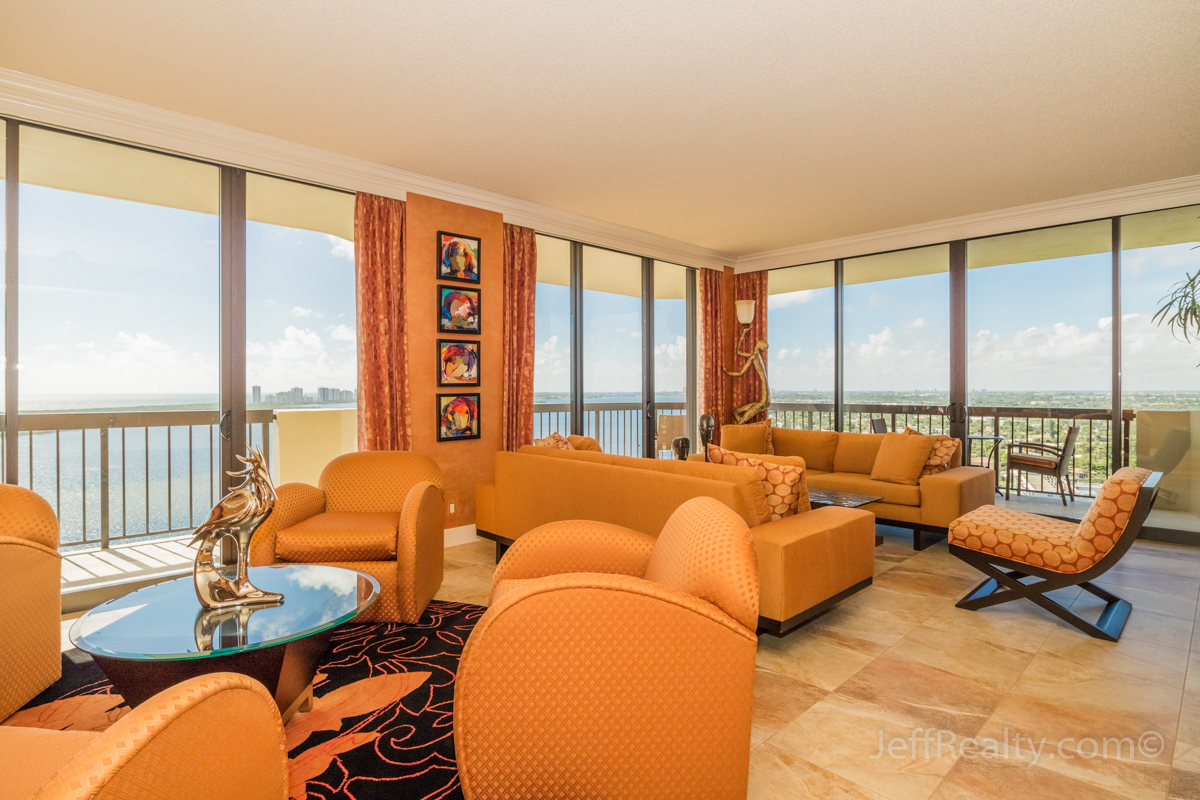 115 Lakeshore Drive PH-47 | Living Room | Old Port Cove | North Palm Beach